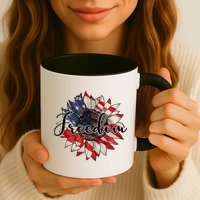 American Flag Freedom Sunflower Independence Day Mug