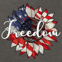 American Flag Freedom Sunflower Independence Day Cotton Canvas Backpack