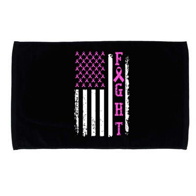 American Flag Fight Breast Cancer Awareness Gifts Microfiber Hand Towel