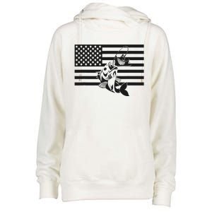 American Flag Fishing Apparel Fishing Gift Womens Funnel Neck Pullover Hood