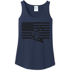 American Flag Fishing Apparel Fishing Gift Ladies Essential Tank