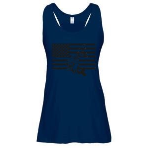 American Flag Fishing Apparel Fishing Gift Ladies Essential Flowy Tank