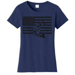 American Flag Fishing Apparel Fishing Gift Women's T-Shirt