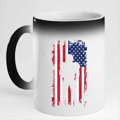 America Football Flag 11oz Black Color Changing Mug