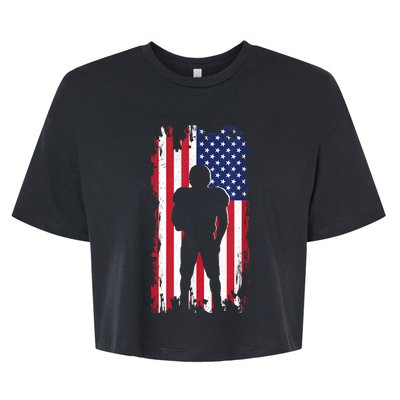 America Football Flag Bella+Canvas Jersey Crop Tee