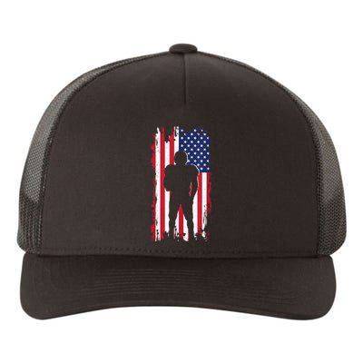 America Football Flag Yupoong Adult 5-Panel Trucker Hat