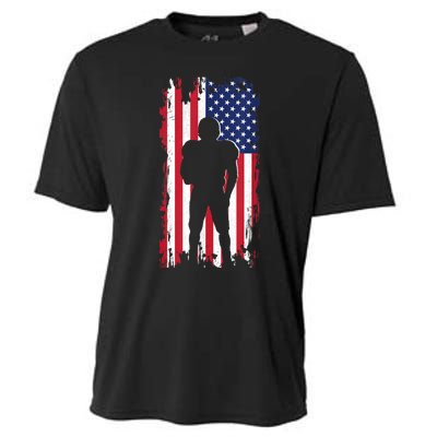 America Football Flag Cooling Performance Crew T-Shirt