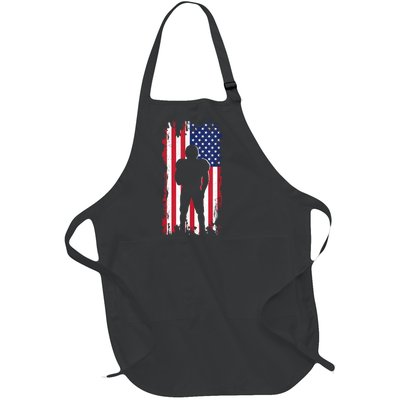 America Football Flag Full-Length Apron With Pockets