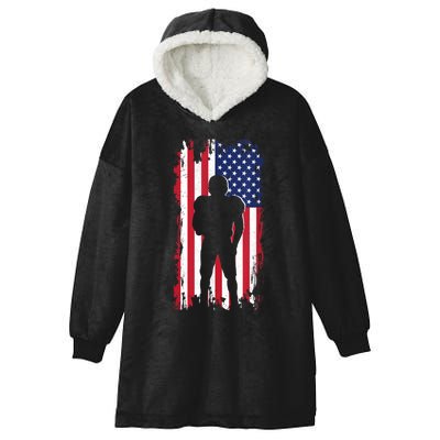 America Football Flag Hooded Wearable Blanket