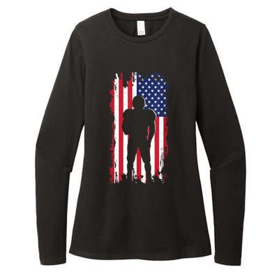 America Football Flag Womens CVC Long Sleeve Shirt