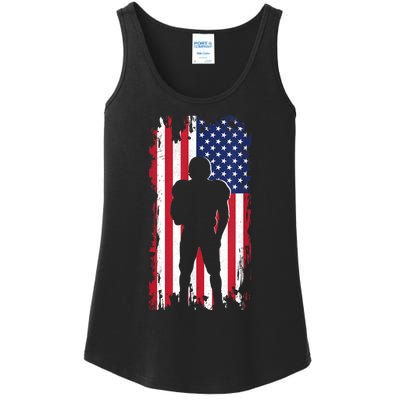 America Football Flag Ladies Essential Tank