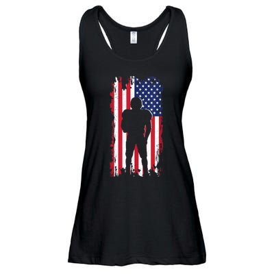 America Football Flag Ladies Essential Flowy Tank