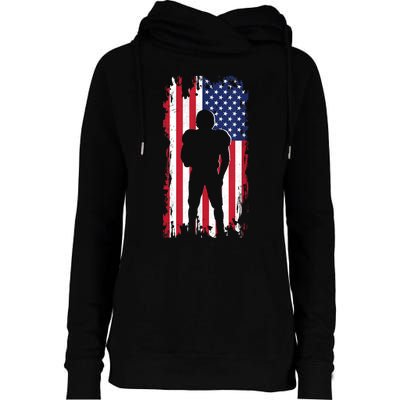 America Football Flag Womens Funnel Neck Pullover Hood