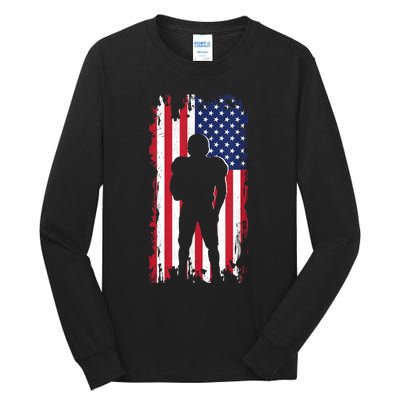 America Football Flag Tall Long Sleeve T-Shirt