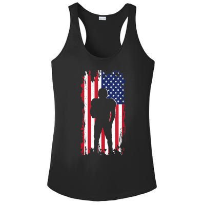 America Football Flag Ladies PosiCharge Competitor Racerback Tank