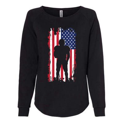 America Football Flag Womens California Wash Sweatshirt