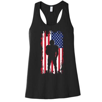 America Football Flag Women's Racerback Tank