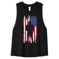 America Football Flag Women's Racerback Cropped Tank