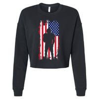 America Football Flag Cropped Pullover Crew