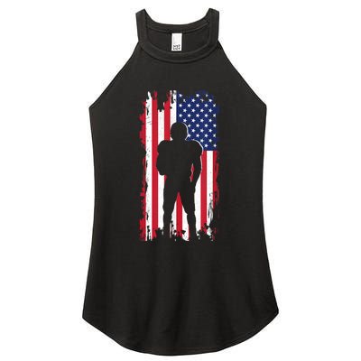 America Football Flag Women's Perfect Tri Rocker Tank