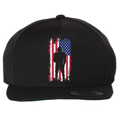 America Football Flag Wool Snapback Cap