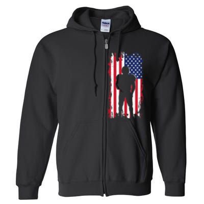 America Football Flag Full Zip Hoodie