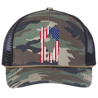 America Football Flag Retro Rope Trucker Hat Cap