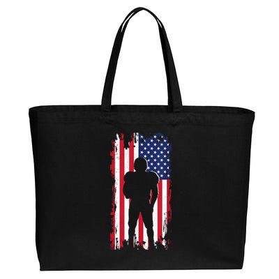 America Football Flag Cotton Canvas Jumbo Tote