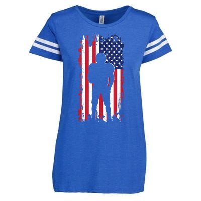 America Football Flag Enza Ladies Jersey Football T-Shirt