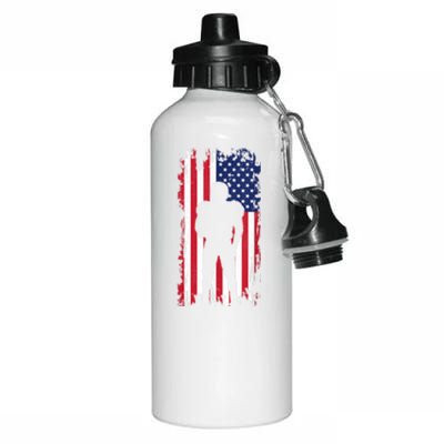 America Football Flag Aluminum Water Bottle