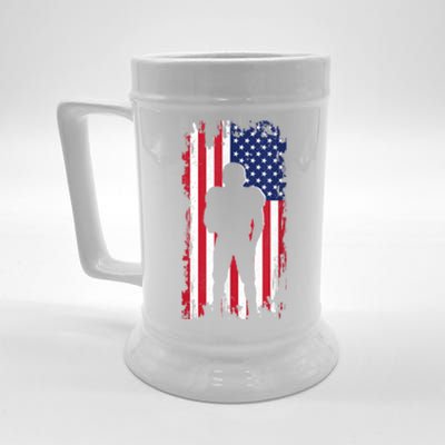 America Football Flag Beer Stein