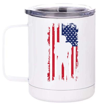 America Football Flag 12 oz Stainless Steel Tumbler Cup