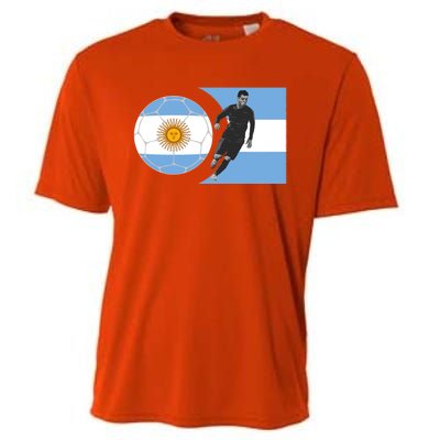 Argentina Flag Football Player World Game Winner Soccer Team Gift Cooling Performance Crew T-Shirt