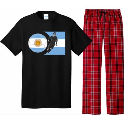 Argentina Flag Football Player World Game Winner Soccer Team Gift Pajama Set