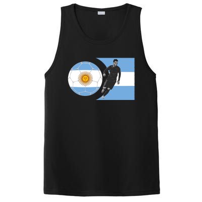 Argentina Flag Football Player World Game Winner Soccer Team Gift PosiCharge Competitor Tank