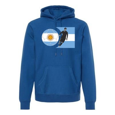 Argentina Flag Football Player World Game Winner Soccer Team Gift Premium Hoodie