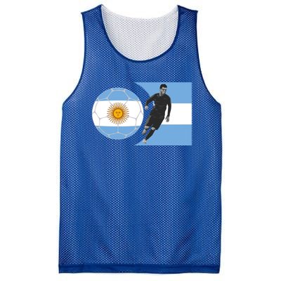 Argentina Flag Football Player World Game Winner Soccer Team Gift Mesh Reversible Basketball Jersey Tank