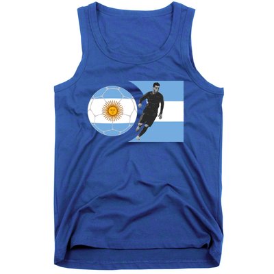 Argentina Flag Football Player World Game Winner Soccer Team Gift Tank Top