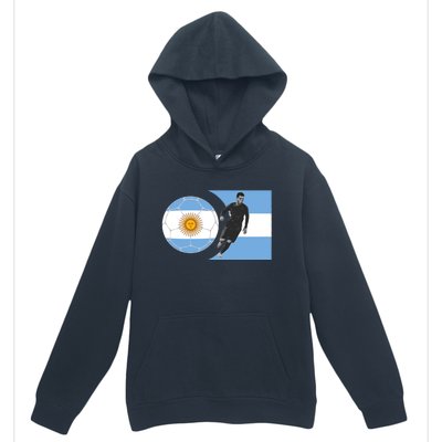 Argentina Flag Football Player World Game Winner Soccer Team Gift Urban Pullover Hoodie