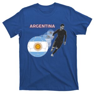 Argentina Flag Football Player World Game Winner Soccer Team Funny Gift T-Shirt