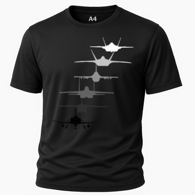 Air Force Fighter Jets F4 F111 F15 F16 F22 F35  Cooling Performance Crew T-Shirt