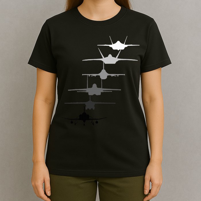 Air Force Fighter Jets F4 F111 F15 F16 F22 F35  T-Shirt