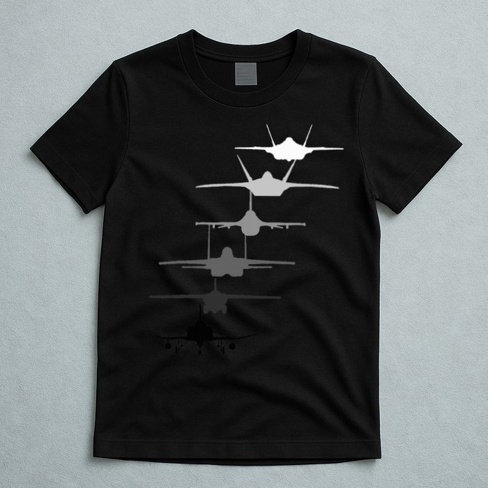 Air Force Fighter Jets F4 F111 F15 F16 F22 F35  T-Shirt