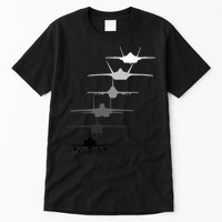 Air Force Fighter Jets F4 F111 F15 F16 F22 F35  Tall T-Shirt