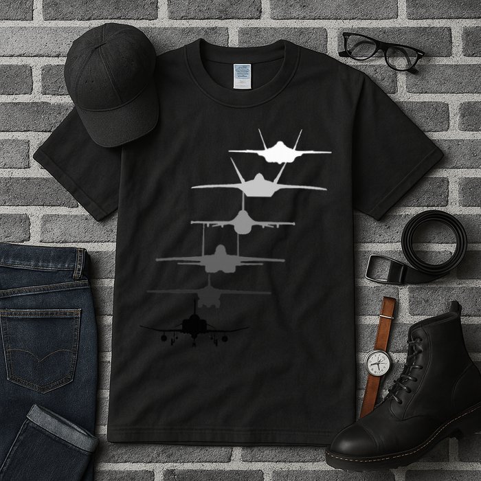 Air Force Fighter Jets F4 F111 F15 F16 F22 F35  Tall T-Shirt