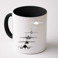 Air Force Fighter Jets F4 F111 F15 F16 F22 F35  Mug