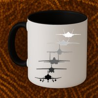Air Force Fighter Jets F4 F111 F15 F16 F22 F35  Mug