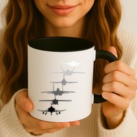 Air Force Fighter Jets F4 F111 F15 F16 F22 F35  Mug