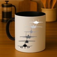 Air Force Fighter Jets F4 F111 F15 F16 F22 F35  Mug