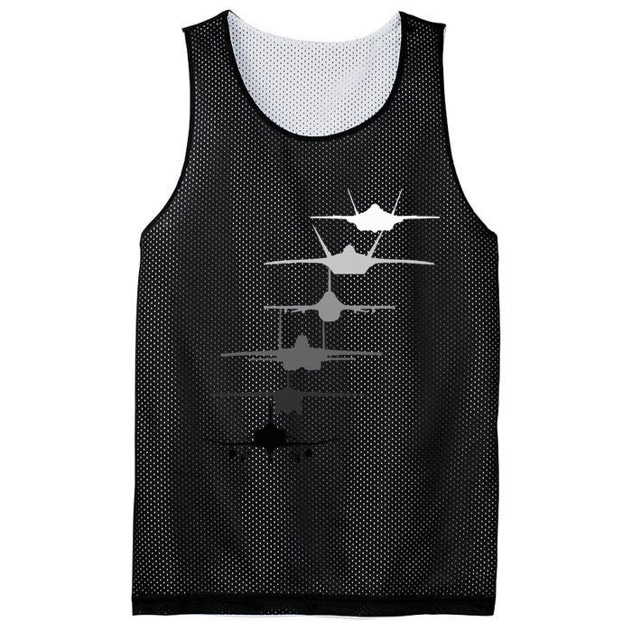 Air Force Fighter Jets F4 F111 F15 F16 F22 F35  Mesh Reversible Basketball Jersey Tank